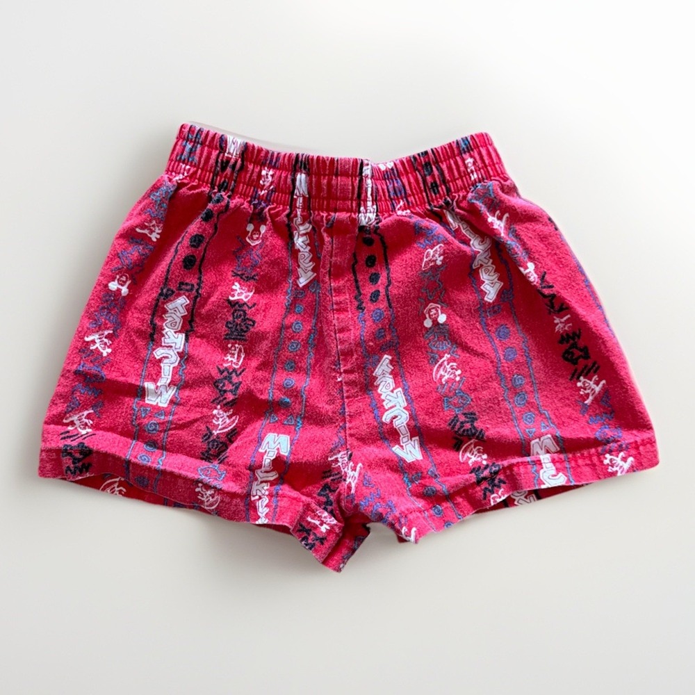 Vintage Mickey Mouse‎ Shorts Infants 6-9 months Disney AOP Red Cotton 90s